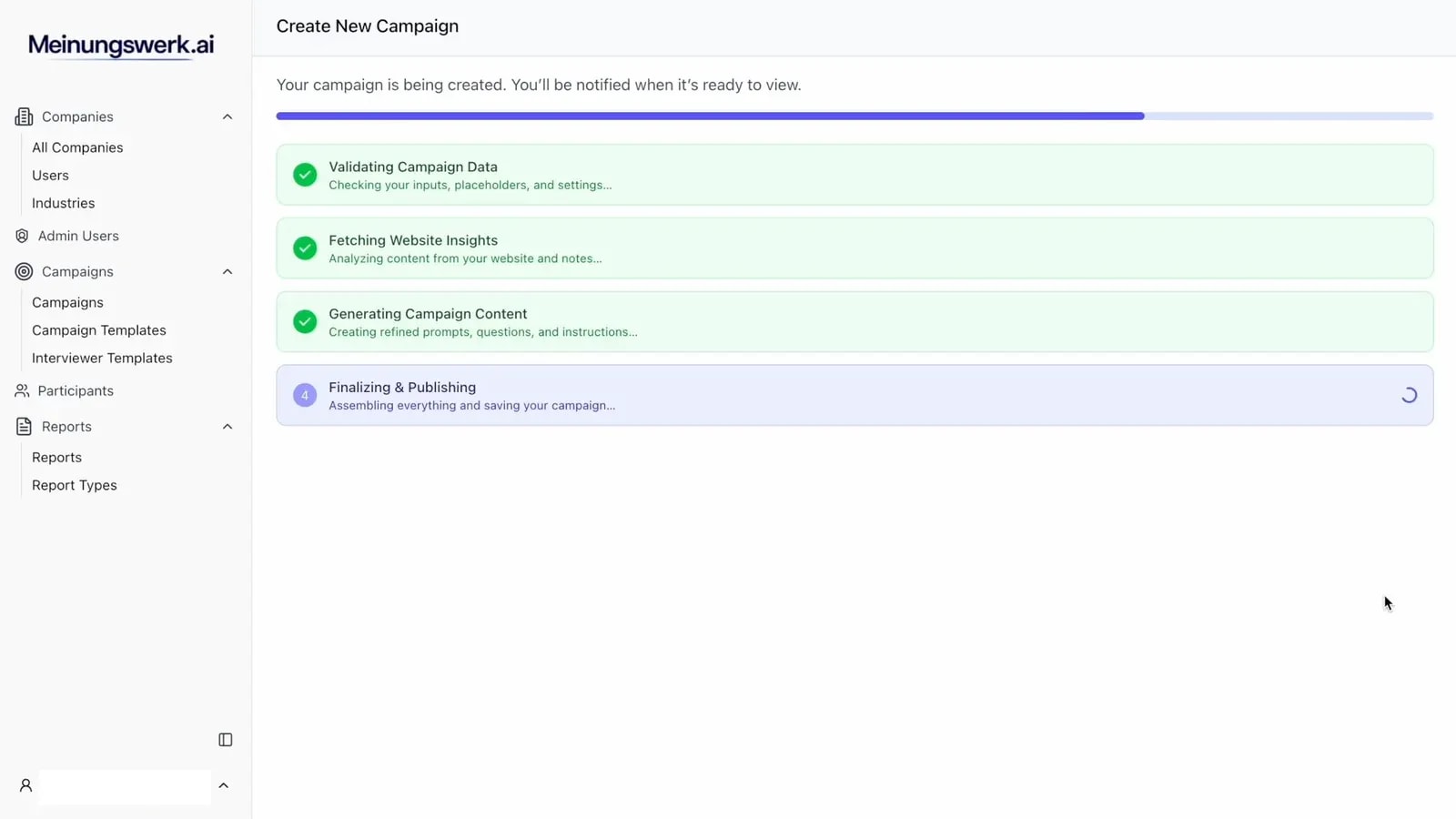 A research and reporting product our team designed and built